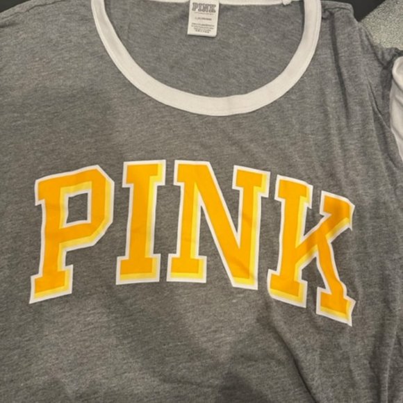 PINK Victoria's Secret Tops - Grey Large PINK Victorias Secret T shirt